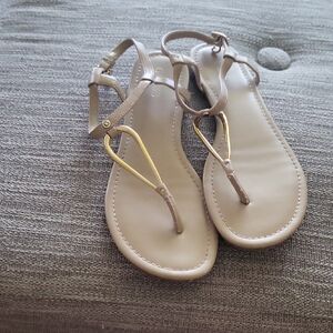 Guess Beige Sandals with Gold Detail